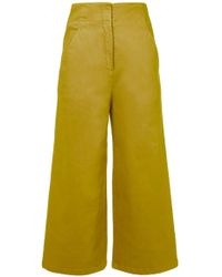 Lyst - Tibi Wide Leg Pants in Yellow