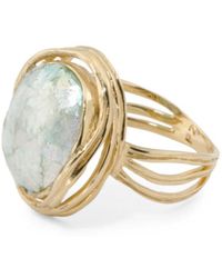 Lyst Tj Ma Made In Italy 18k Rose Gold Peridot And Brown Diamond Tj Ma Made In Israel 14k Gold Roman Gl Organic Ring Lyst