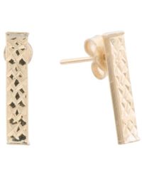 Tj Ma Made In Italy 14k Gold Diamond Cut Earrings Metallic Lyst Tj Ma Made In Italy 14k Gold Diamond Cut Bar Earrings Lyst