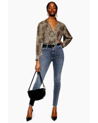 TOPSHOP Petitegreen Cast Jamie Jeans - Gray