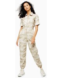 TOPSHOP Camouflage Boiler Suit - Multicolour