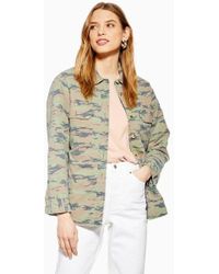 TOPSHOP Padded Camouflage Jacket - Multicolour