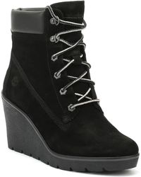 black wedge timberland boots