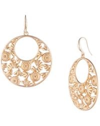 Lyst Trina Turk Sunset Valley Leather Hoop Earrings In Black Trina Turk Super Bloom Hoop Earring Lyst