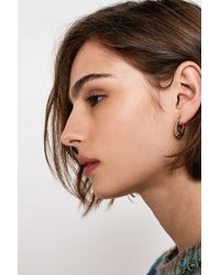 Estella Bartlett Rhinestone Gold Plated Hoop Earrings Womens All Urban Outers Mini Fan Hoop Earrings Womens All Lyst