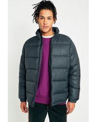 Urban Outfitters - Uo Dark Green Taped Puffer Jacket - Lyst