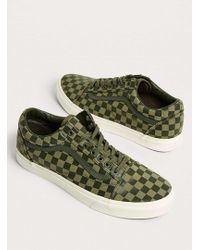 olive checkered vans