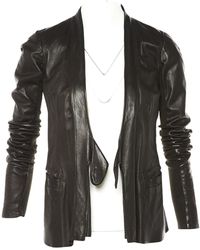Rick Owens Vest en Cuir Marron - Multicolore