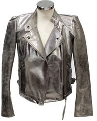 IRO Giacca in pelle in pelle argentato - Multicolore