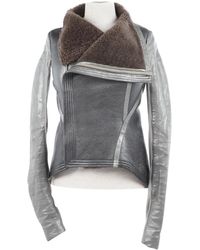 Rick Owens Leder Blouson - Mettallic
