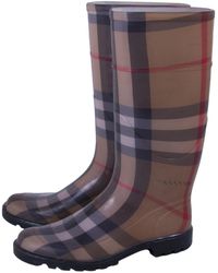 Lyst - Burberry Mid-calf Rain Boots in Red