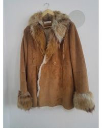 Balmain Manteau polyester beige - Neutre