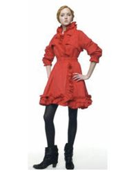 Christian Lacroix Imperméable, trench coton rouge