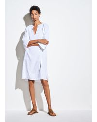 Vince Seamed Popover Dress - White