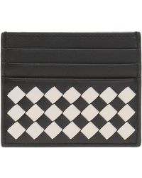 Lyst - Bottega Veneta Perforated Leather Card Case in Black for Men