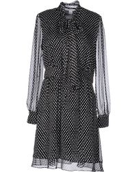 Diane von Furstenberg Arabella Tie Neck Silk Dress - Black