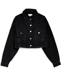 TOPSHOP Jeansjacke/-mantel - Schwarz