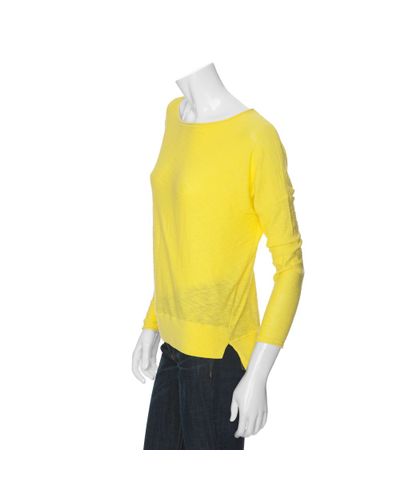 Lyst - Vince Cotton Slub Sweater in Yellow