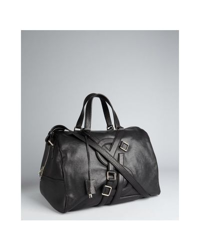 Lyst - Saint Laurent Black Leather Vavin Duffel Bag in Black for Men