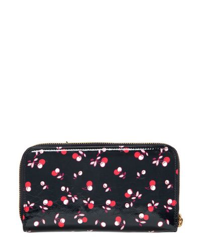 Lyst - Red valentino Cherry Printed Leather Wallet in Black