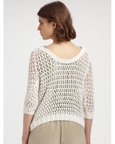 Lyst - Theory Nimue Crocheted Sweater in White