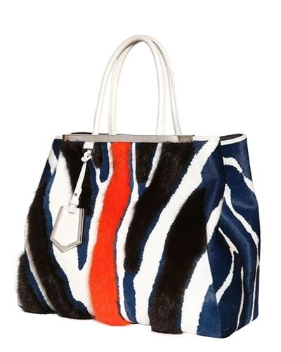 Lyst - Fendi Large 2jours Mink Fur On Leather Bag