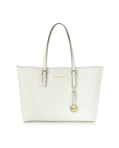 michael kors white jet set tote