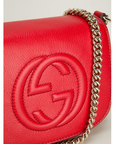 red gucci soho shoulder bag