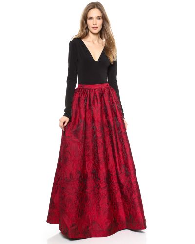 alice and olivia red gown