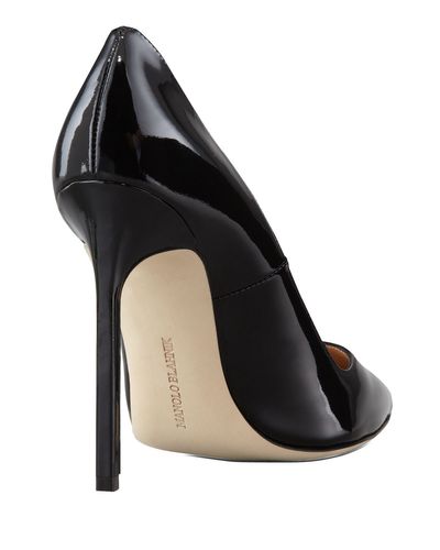 manolo blahnik bb patent 115mm pump