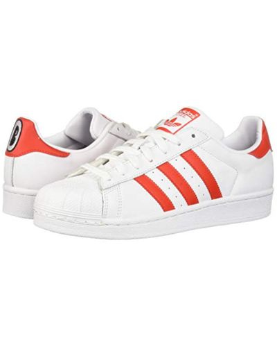 adidas Originals Superstar Shoes Running, White/active Red/black 7 M Us in White - Lyst