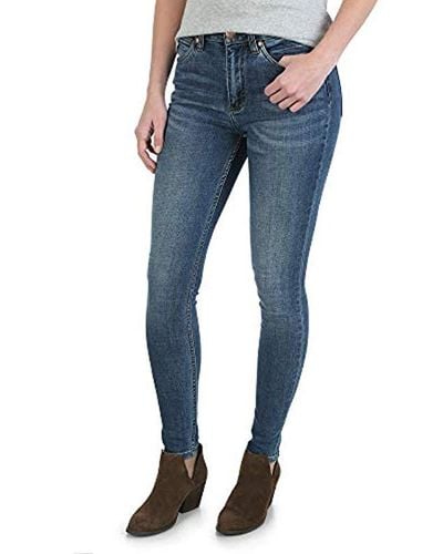 Wrangler 's Retro Premium High Waisted Skinny Jean in Blue - Lyst