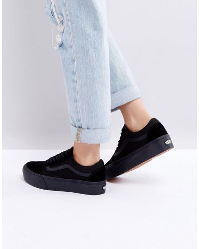 vans platform triple black