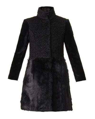 Drome Multi-Textured Mohair-Blend Coat in Black | Lyst
