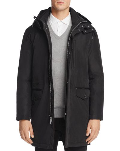 Lyst - Cole Haan Hooded Parka Jacket in Black for Men