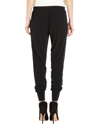 black crepe joggers