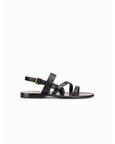 Silvano Sassetti Flat Strappy Sandals in Black for Men - Lyst