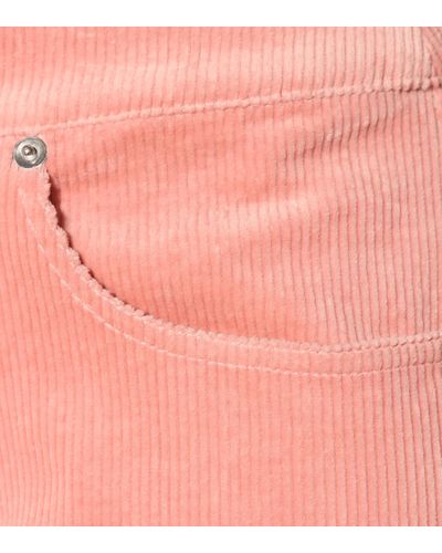 Ganni Stretch Corduroy Straight Pants in Pink - Lyst
