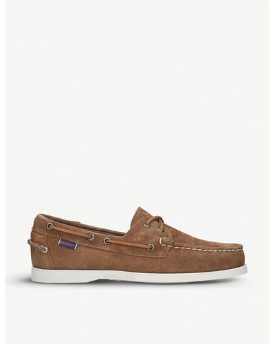 sebago docksides crazy h brown tan