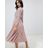 Vestito midi a maniche lunghe con corpino decorato di ASOS in Pink
