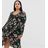 Vestito midi a portafoglio a fiori di Missguided in Black