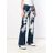 Marques'Almeida Paisley Stencilled Wide Leg Jeans in het Blue