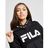 Fila Black Woven Panel Crop Hoodie