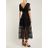 Robe midi en dentelle spirale Self-Portrait en coloris Black
