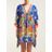 Camilla Blue Playing Koi Print Silk Kaftan