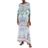 Camilla Blue Soul Sisters Crystal-embellished Printed Silk Crepe De Chine Coverup Turquoise
