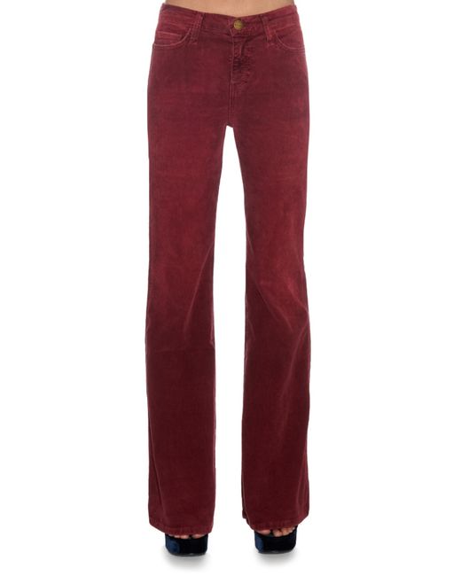 Current/elliott The Girl Crush Mid-rise Flared Corduroy Jeans in Purple ...