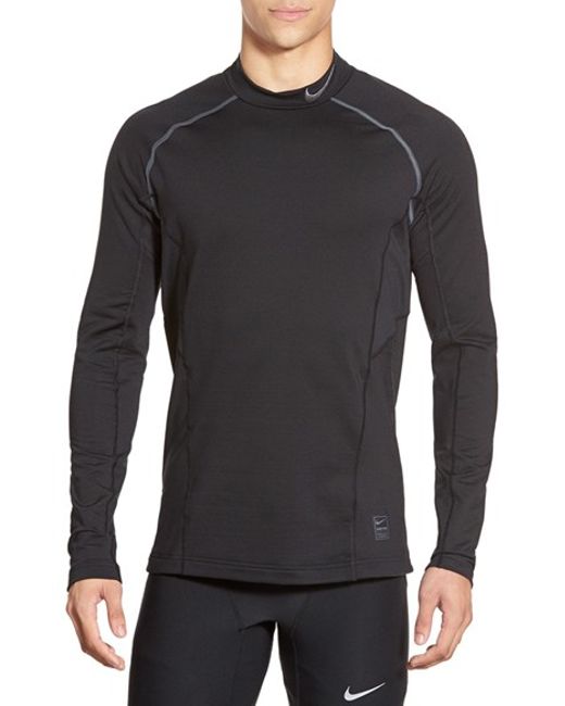 Nike 'pro Hyperwarm' Fitted Long Sleeve Dri-fit T-shirt in Black for ...