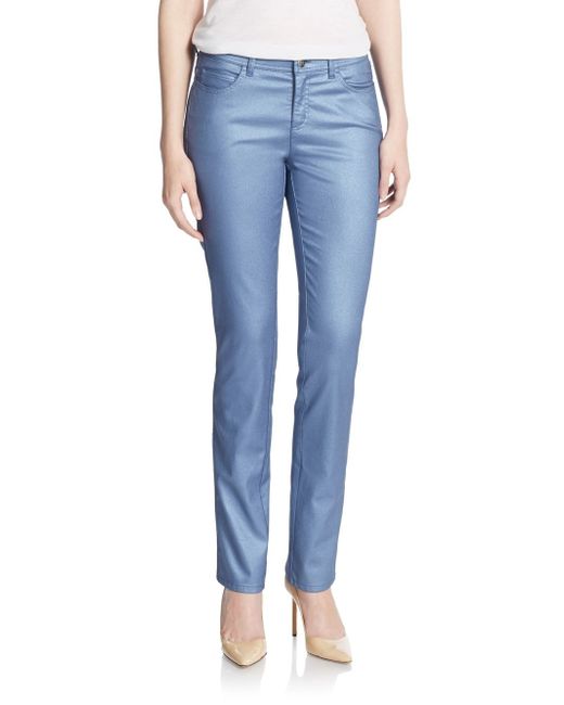 Lafayette 148 new york Frosted Straightleg Jeans in Blue Lyst