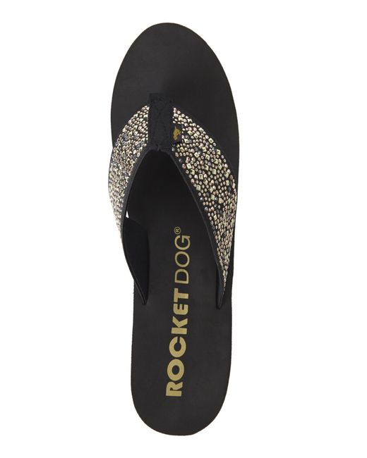 Rocket dog Black Eclipse Platform Wedge Thong Sandals in Black (Black Eclipse) | Lyst
